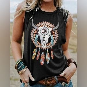 Quetzalli Black Graphic Tank